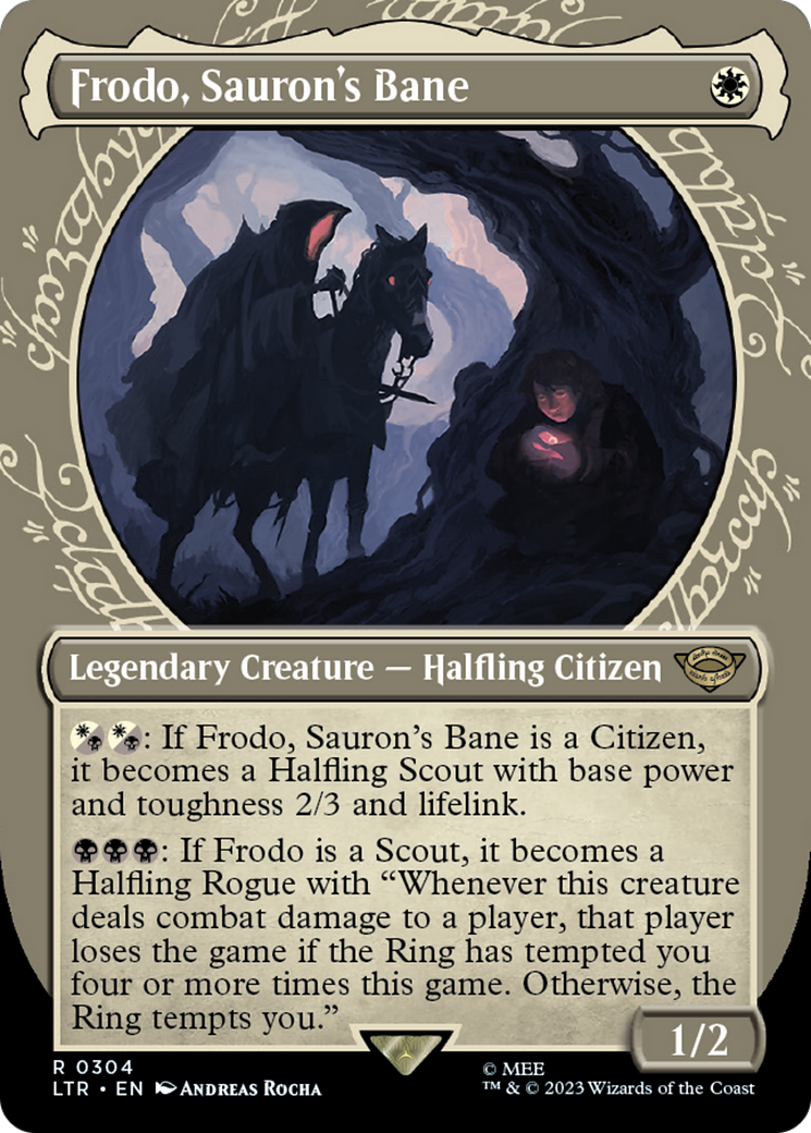 Frodo, Sauron's Bane (Showcase) (LTR-304)  Foil - The Lord of the Rings: Tales of Middle-earth: (Showcase) (Borderless)