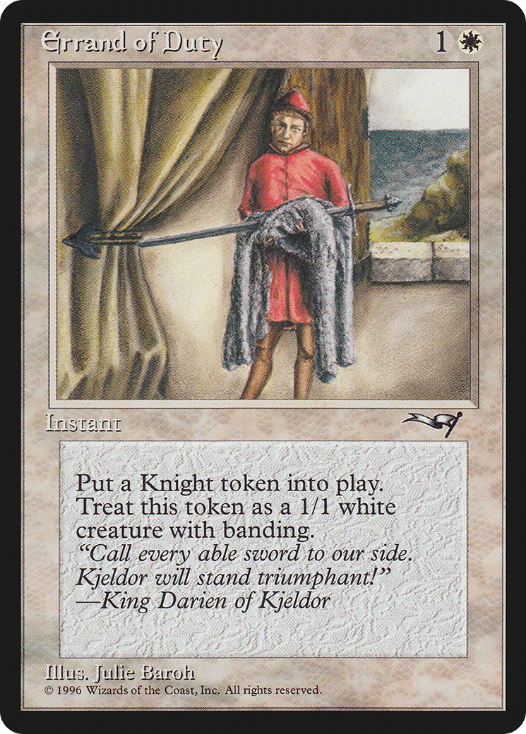 Errand of Duty (Page Holding Sword) (ALL-128)  - Alliances