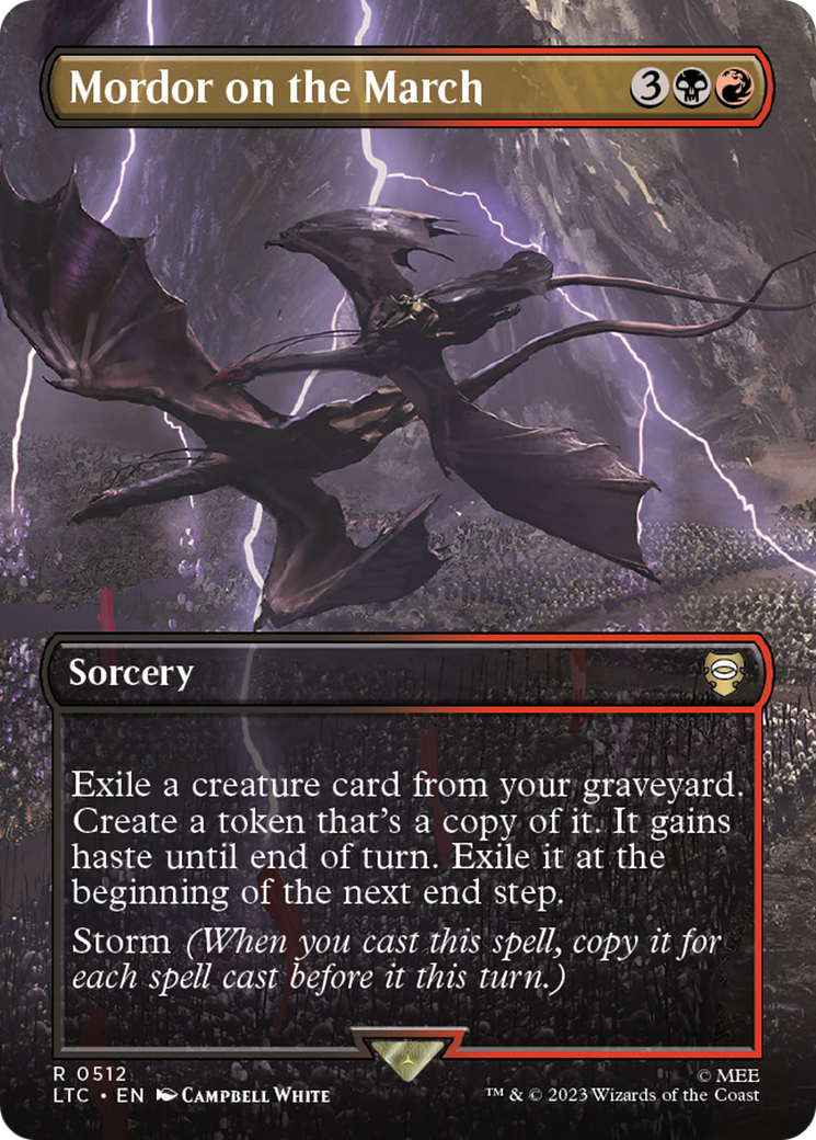 Mordor on the March (Borderless) (LTC-512)  Foil - Tales of Middle-earth Commander
