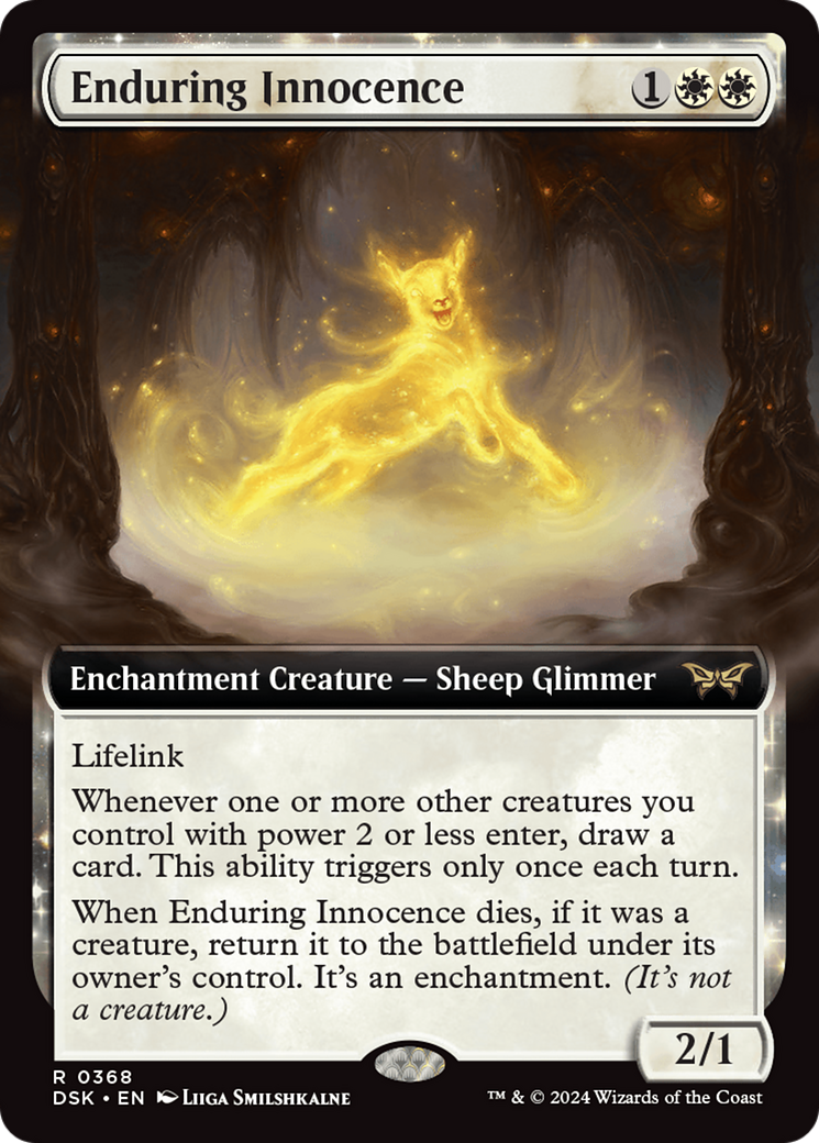 Enduring Innocence (Extended Art) (DSK-368)  Foil - Duskmourn: House of Horror: (Extended Art, enchantment)
