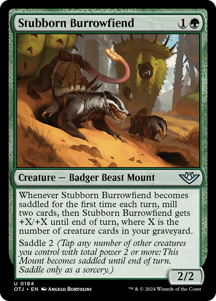 Stubborn Burrowfiend (OTJ-184)  Foil - Outlaws of Thunder Junction