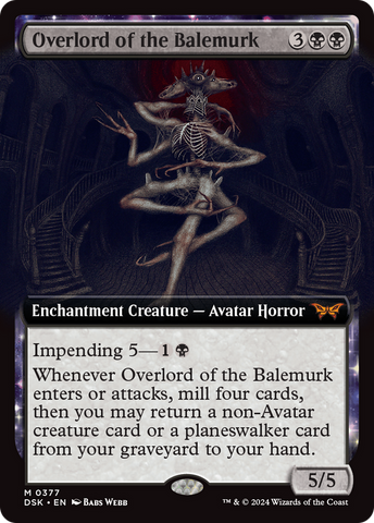 Overlord of the Balemurk (Extended Art) (DSK-377)  - Duskmourn: House of Horror: (Extended Art, enchantment)