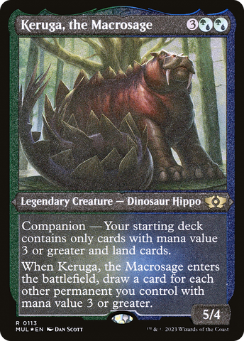 Keruga, the Macrosage (Foil Etched) (MUL-113)  Foil - Multiverse Legends: (companion)