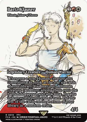 Bartz Klauser - Winota, Joiner of Forces (FCA-019) - FINAL FANTASY: Through the Ages (Borderless) Foil