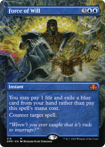 Force of Will (Borderless) (DMR-418)  Foil - Dominaria Remastered