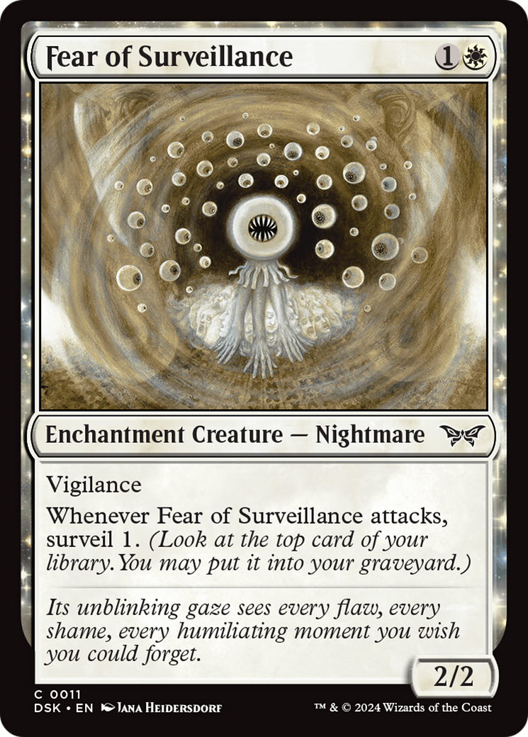 Fear of Surveillance (DSK-011)  - Duskmourn: House of Horror: (enchantment)