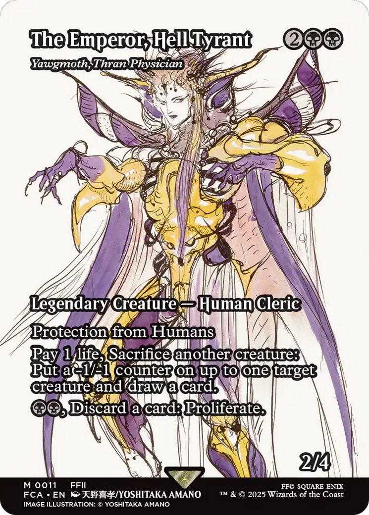 The Emperor, Hell Tyrant - Yawgmoth, Thran Physician (Showcase) (FCA-011)  Foil - FINAL FANTASY: Through the Ages / The Emperor, Hell Tyrant (Borderless)
