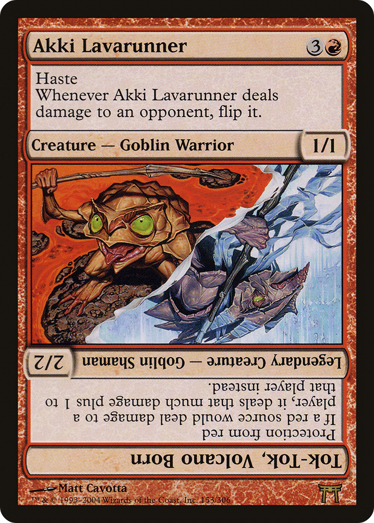 Akki Lavarunner // Tok-Tok, Volcano Born (CHK-153)  - Champions of Kamigawa