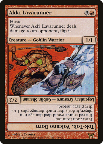Akki Lavarunner // Tok-Tok, Volcano Born (CHK-153)  Foil - Champions of Kamigawa