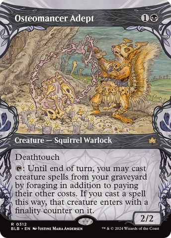 Osteomancer Adept (Showcase) (BLB-312) - Bloomburrow: (Showcase) (Borderless) Foil