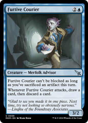 Furtive Courier (MKM-059)  Foil - Murders at Karlov Manor
