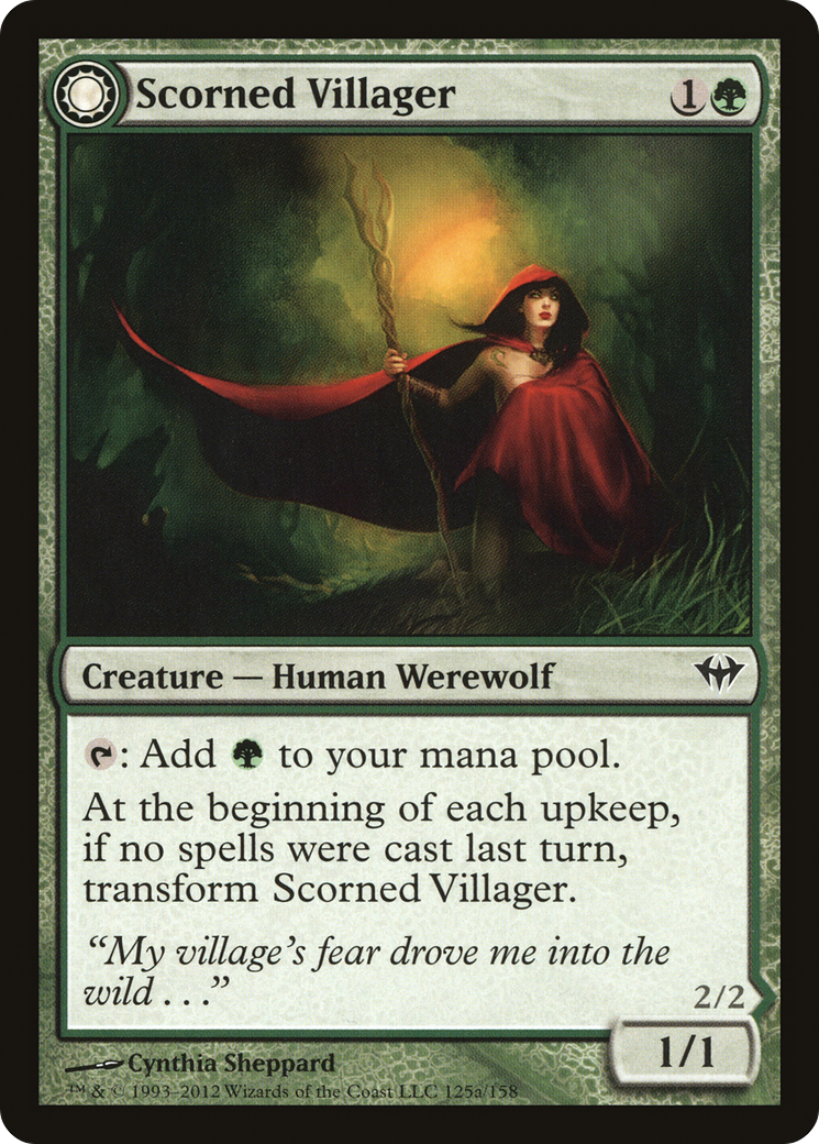 Scorned Villager (DKA-125) - Dark Ascension: (Double Faced Transform) Foil