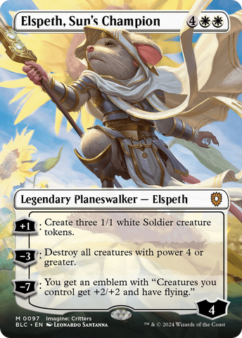 Elspeth, Sun's Champion (Borderless) (BLC-097)  - Bloomburrow Commander