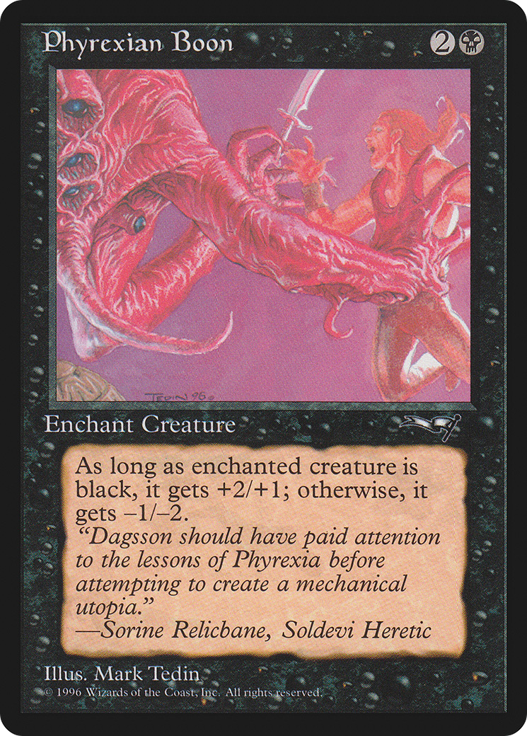Phyrexian Boon (Man Held Aloft) (ALL-023)  - Alliances