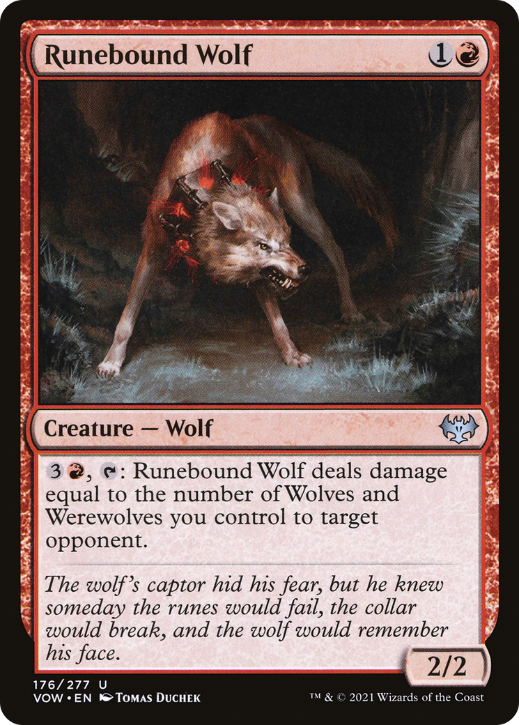 Runebound Wolf (VOW-176)  Foil - Innistrad: Crimson Vow