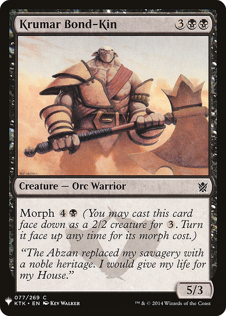 Krumar Bond-Kin (LIST-KTK-77)  - The List