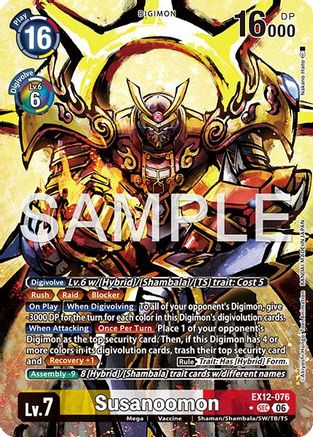 Susanoomon (Alternate Art) (EX12-076) - Digital World Shambala Foil