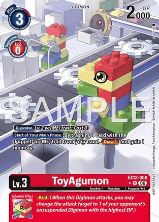 ToyAgumon (Box Topper) (EX12-008) - Digital World Shambala Foil
