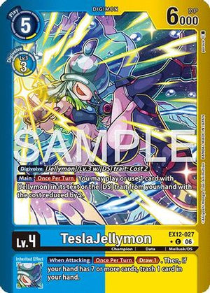 TeslaJellymon (Limited Foil) (EX12-027) - Digital World Shambala Foil