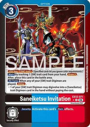 Saneiketsu Invitation (Limited Foil) (EX12-071) - Digital World Shambala Foil