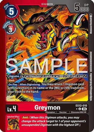 Greymon (Limited Foil) (EX12-010) - Digital World Shambala Foil