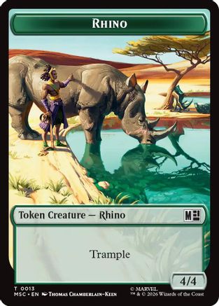 Rhino (013) // Elephant (012) Double-Sided Token (MSC-13 // 12)  - Commander: Marvel Super Heroes