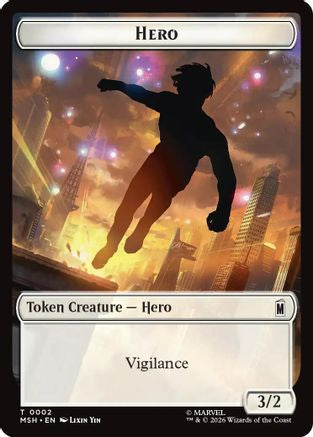 Hero // Robot Villain Double-Sided Token (MSH-002/020)  Foil - Marvel Super Heroes