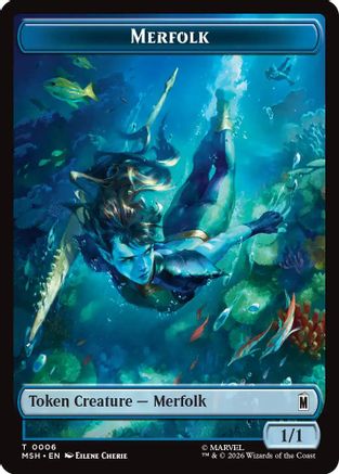 Merfolk // Doombot Double-Sided Token (MSH-006/018)  - Marvel Super Heroes
