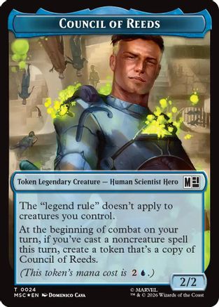 Council of Reeds (024) // Merfolk (024) Double-Sided Token (Surge Foil) (MSC-24 // 24)  Foil - Commander: Marvel Super Heroes