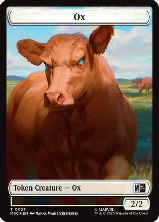 Ox (023) // Construct (030) Double-Sided Token (Surge Foil) (MSC-23 // 30)  Foil - Commander: Marvel Super Heroes