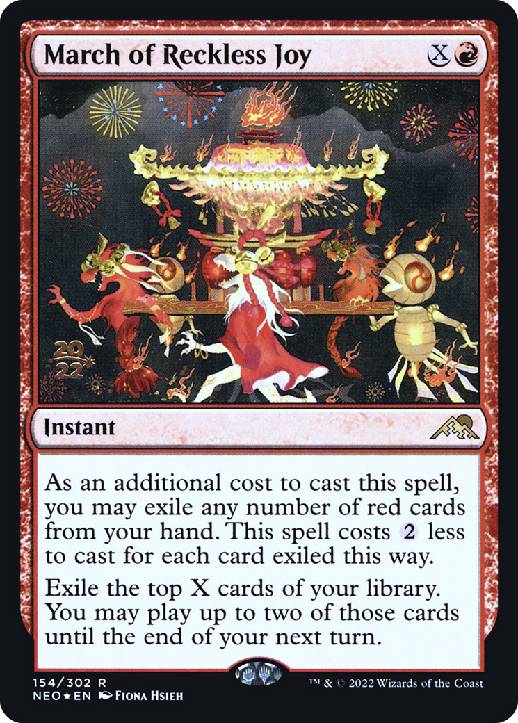 March of Reckless Joy (PRE-154S) - Kamigawa: Neon Dynasty Promos Foil