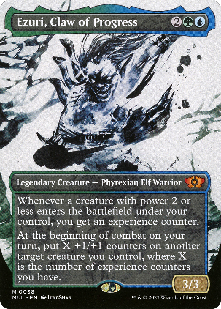 Ezuri, Claw of Progress (MUL-038)  Foil - Multiverse Legends: (Showcase) (Borderless)