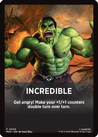 Incredible Theme Card (MSC-053)  - Commander: Marvel Super Heroes
