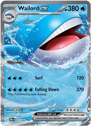 Wailord ex 016/084 - Holofoil ME05 Pitch Black