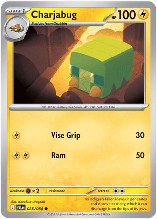 Charjabug 025 - Reverse Holofoil ME05 Pitch Black