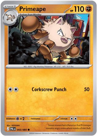 Primeape 043 - Reverse Holofoil ME05 Pitch Black