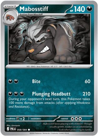 Mabosstiff 058 - Reverse Holofoil ME05 Pitch Black