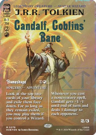 Gandalf, Goblins' Bane (Borderless) (Surge Foil) (HOB-278)  Foil - The Hobbit