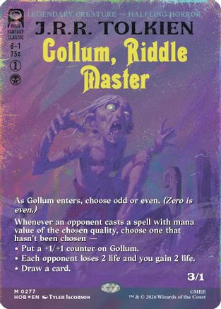 Gollum, Riddle Master (Borderless) (Surge Foil) (HOB-277)  Foil - The Hobbit