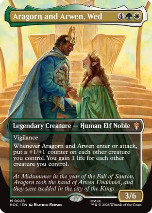 Aragorn and Arwen, Wed (Borderless) (HOB-028)  Foil - The Hobbit