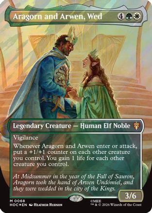 Aragorn and Arwen, Wed (Borderless) (Surge Foil) (HOB-068)  Foil - The Hobbit