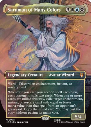 Saruman of Many Colors (Borderless) (Surge Foil) (HOC-075)  Foil - The Hobbit: Eternal-Legal