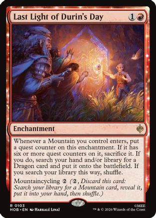 Last Light of Durin's Day (HOB-103)  - The Hobbit