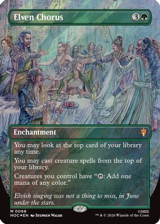Elven Chorus (Borderless) (Surge Foil) (HOC-066)  Foil - The Hobbit: Eternal-Legal