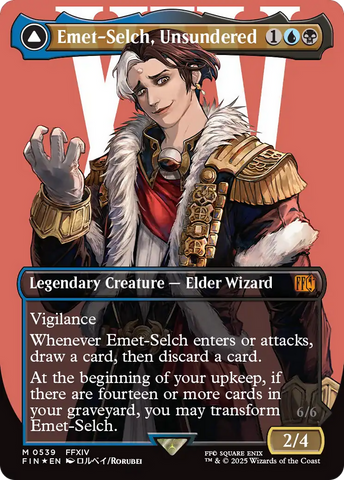 Emet-Selch, Unsundered // Hades, Sorcerer of Eld (FIN-539) - FINAL FANTASY (Borderless) Foil