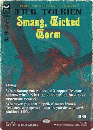 Smaug, Wicked Worm (Borderless) (HOB-245)  Foil - The Hobbit