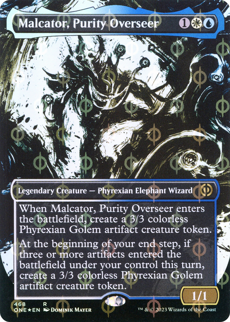 Malcator, Purity Overseer (Showcase) (Step-and-Compleat Foil) (ONE-468)  Foil - Phyrexia: All Will Be One: (Showcase) (Borderless)