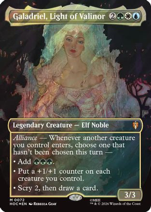 Galadriel, Light of Valinor (Borderless) (Surge Foil) (HOC-072)  Foil - The Hobbit: Eternal-Legal