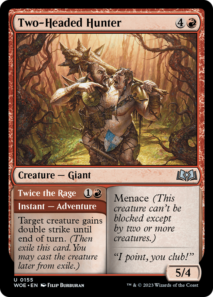 Two-Headed Hunter (WOE-155)  - Wilds of Eldraine