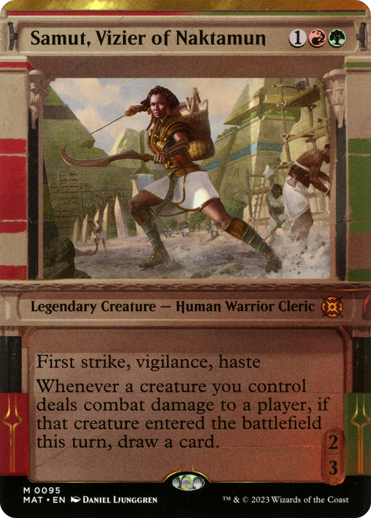 Samut, Vizier of Naktamun (Showcase) (MAT-095)  Foil - March of the Machine: The Aftermath: (Showcase) (Borderless)